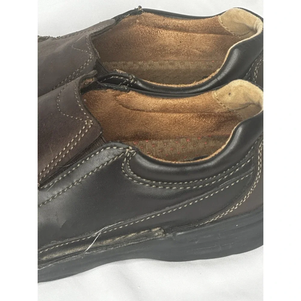 Nunn Bush Mens Brown Leather Slip On Loafers Moc‎ Toe Comfort Shoes
